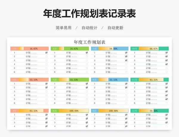 年度工作规划表记录表