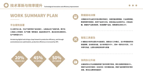 浅棕色简约风季度工作总结汇报PPT模板