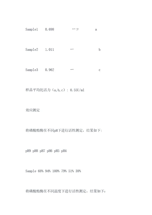 磷酸酯酶提取实验报告