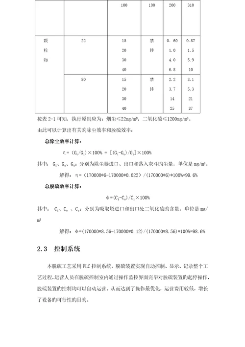 焦化厂烟气除尘脱硫标准工艺设计