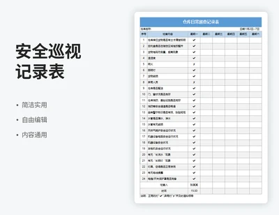 安全巡查记录表
