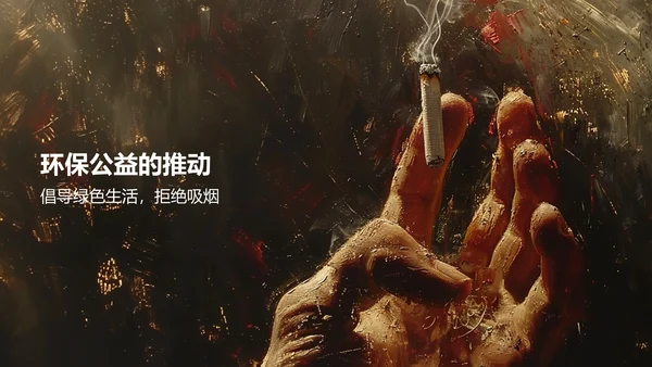 红色手绘风世界无烟日禁止吸烟公益宣传PPT模板