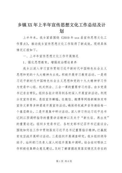 乡镇某年上半年宣传思想文化工作总结及计划.docx