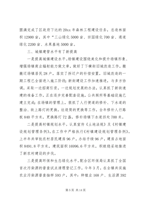 乡镇工作总结及工作计划的报告.docx