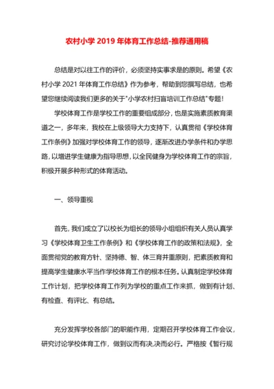 农村小学2019年体育工作总结.docx