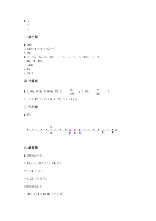 昆山市六年级下册数学期末测试卷（精练）.docx