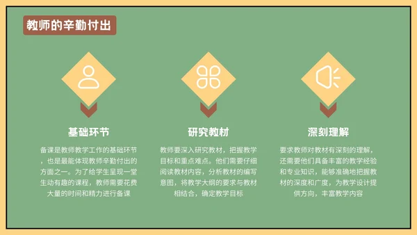 绿色插画风格教师节班会PPT模板