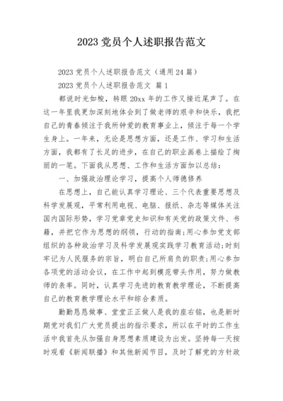 2023党员个人述职报告范文.docx