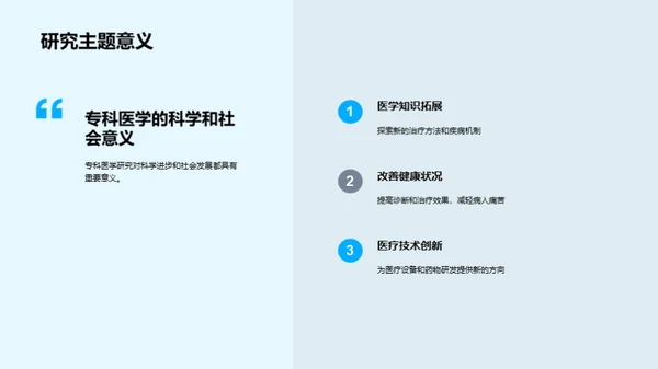 专科医学研究之路