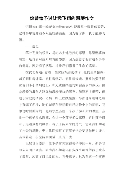 你曾给予过让我飞翔的翅膀作文.docx