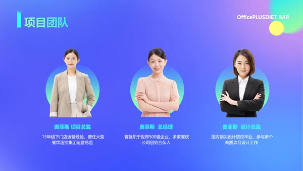 蓝色渐变风餐厅酒吧商业计划书PPT套装