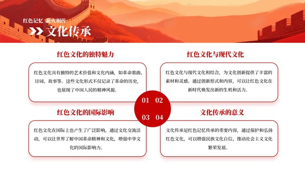 红色中国风红色革命PPT模板