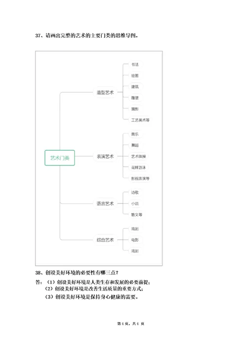 美育美即生活美育期末试卷及答案