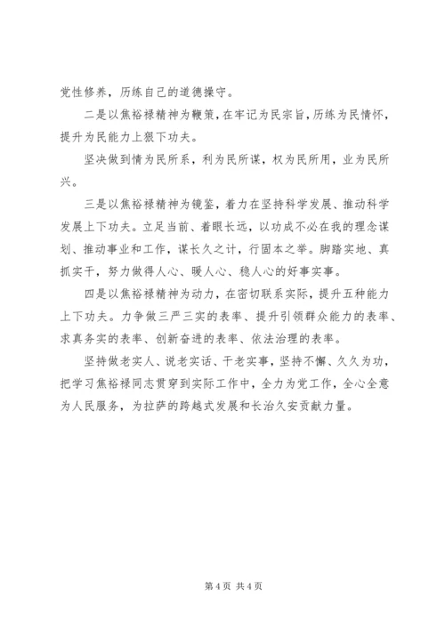 学习焦裕禄精神心得体会,为民务实清廉.docx