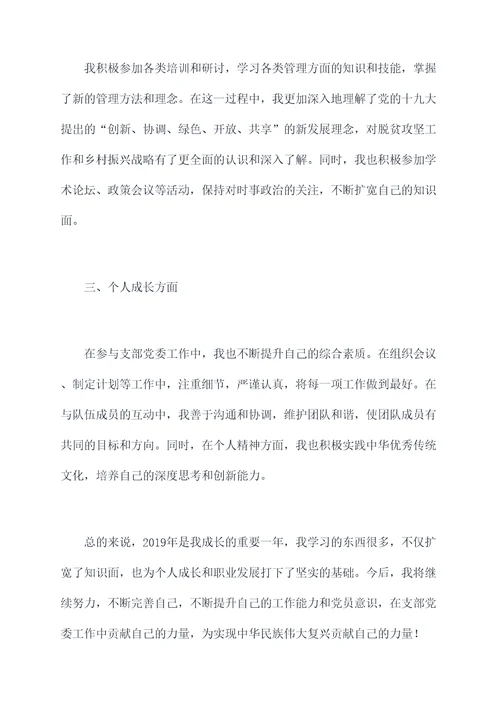 支部党委委员个人总结