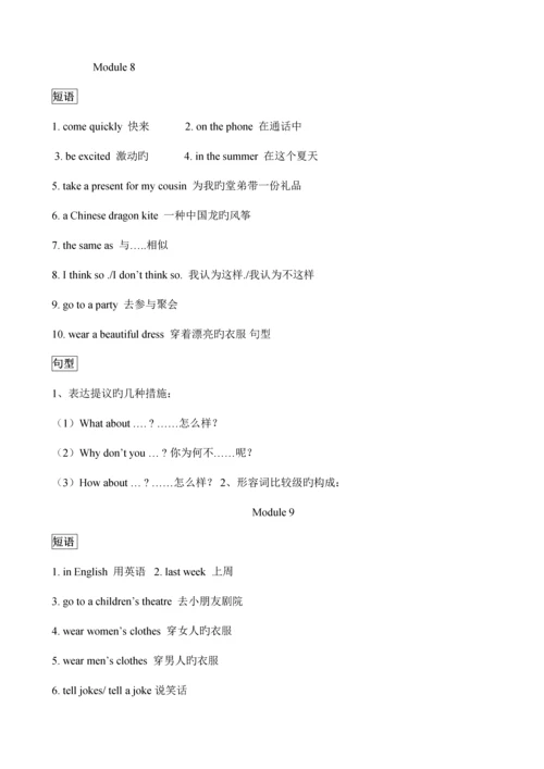 2023年外研版三起小学英语五年级下册知识点归纳.docx