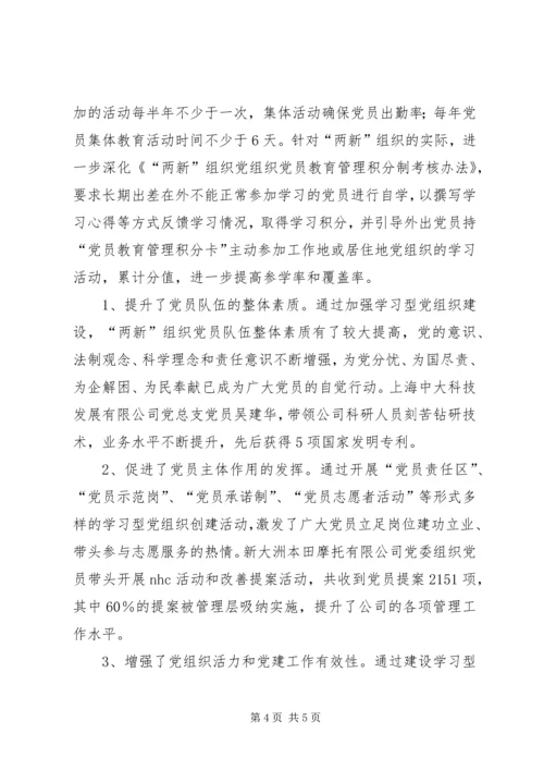 建设学习型党组织工作汇报范文.docx