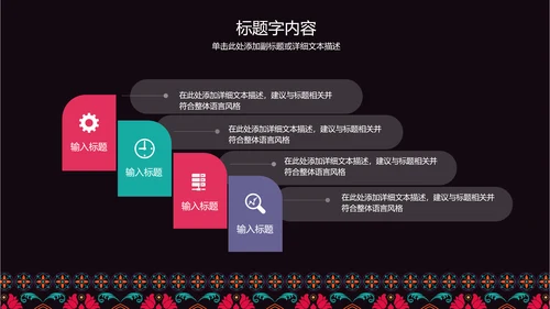 古典传统民族风格民族花纹图案PPT模板