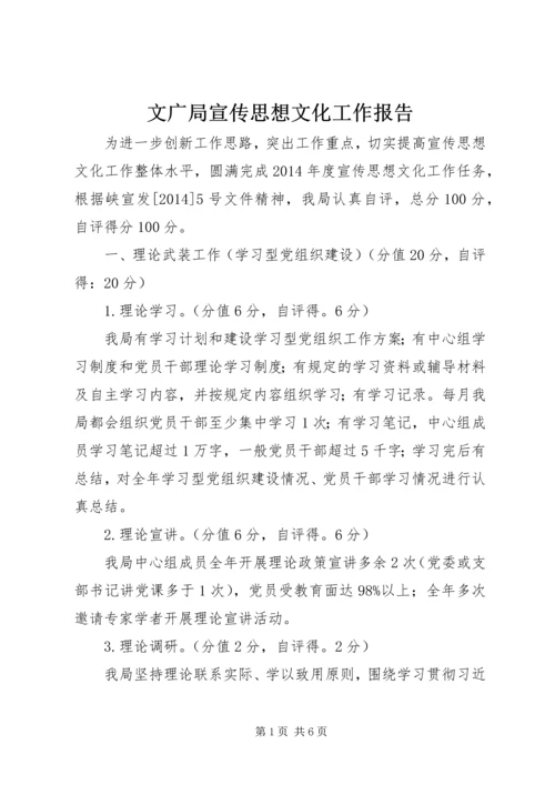 文广局宣传思想文化工作报告.docx