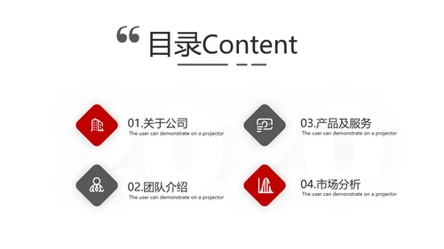 欧美风红色企业宣传公司简介商务PPT模板
