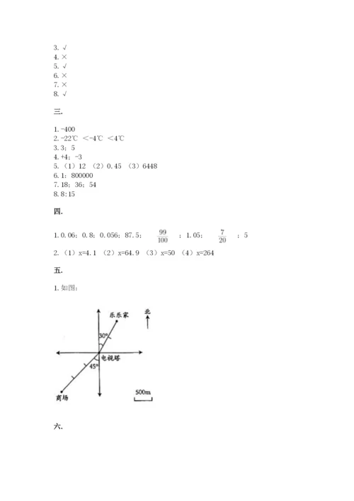 河南省平顶山市六年级下册数学期末考试试卷（a卷）.docx