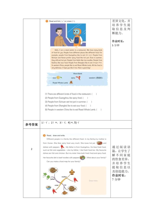 PEP 五上Unit3 What would you like 作业设计