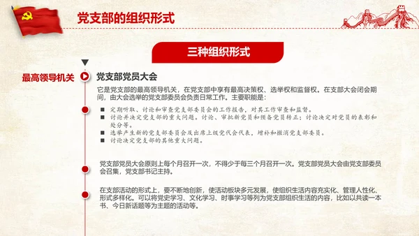 党支部党务工作党建知识培训党课PPT模板