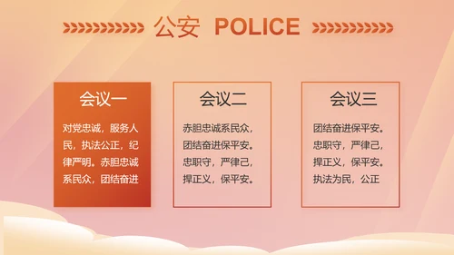 红色大气公安警察年终工作总结PPT