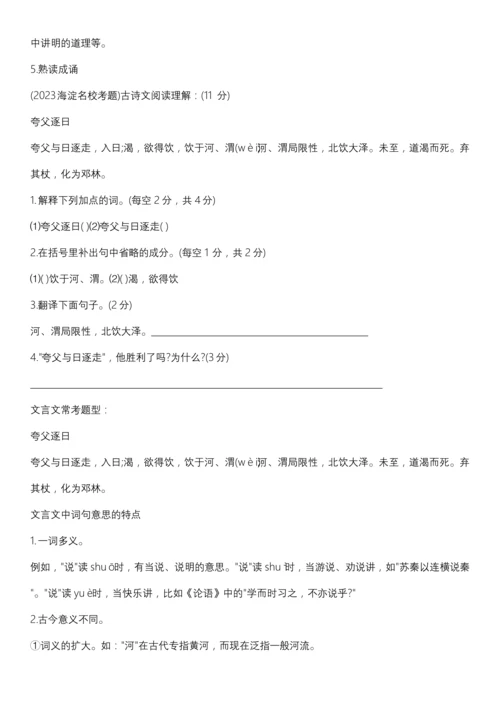 2023年小升初古文考题.docx