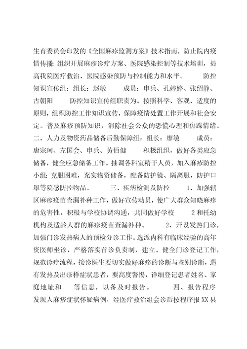 麻疹应急预案5篇范文