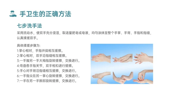 蓝色简约商务实拍风院感手卫生知识培训PPT课件