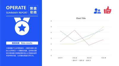 简约风蓝色公众号阅读量排名分析图表PPT