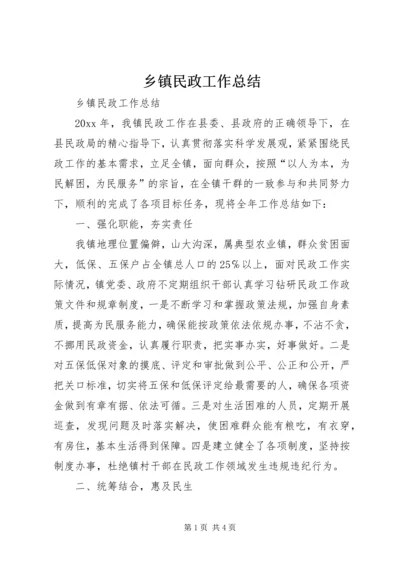 乡镇民政工作总结.docx