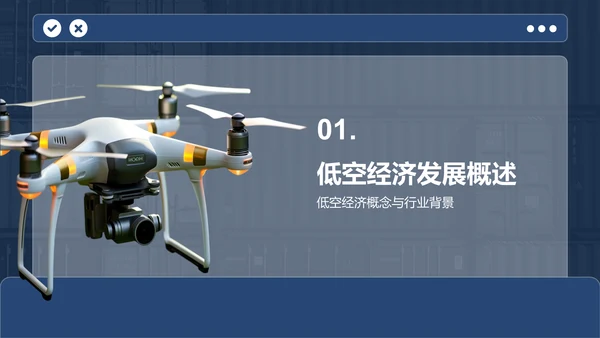蓝色商务风低空经济发展趋势汇报PPT模板
