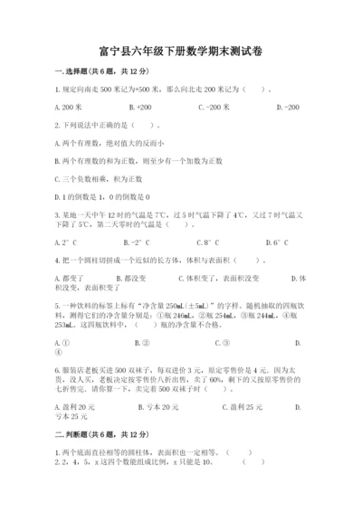 富宁县六年级下册数学期末测试卷及1套参考答案.docx