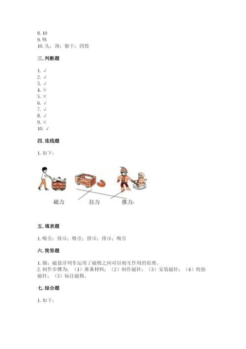 教科版二年级下册科学知识点期末测试卷附答案（突破训练）.docx