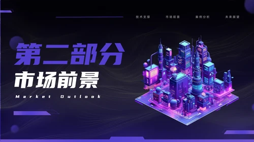 紫色科技风智慧城市通用模板PPT模板