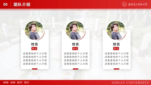 西安电子科技大学毕业论文答辩通用PPT模板