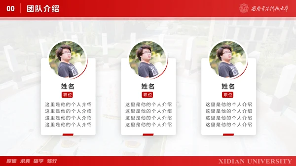 西安电子科技大学毕业论文答辩通用PPT模板