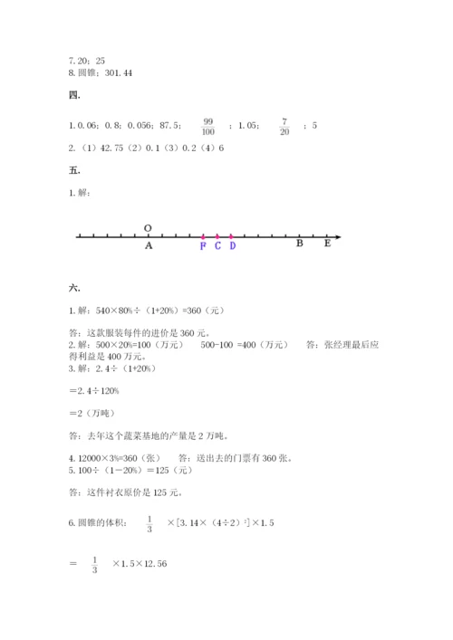 最新人教版小升初数学模拟试卷（夺分金卷）.docx