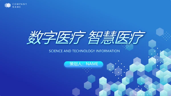 蓝色医疗科技信息化建设工作总结PPT