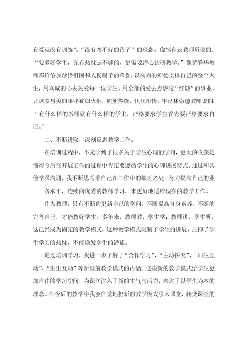 中小学教师网络培训个人总结