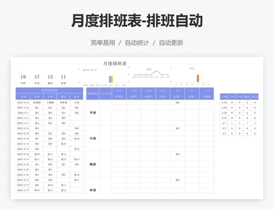 月度排班表-排班自动