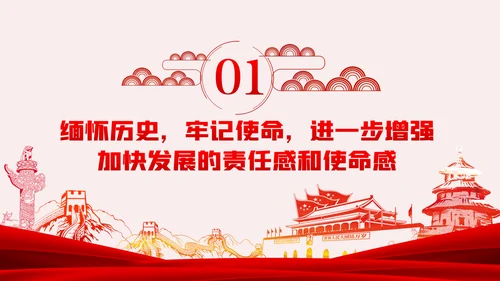缅怀党史丰功伟绩增强党员使命担当建党节党课PPT