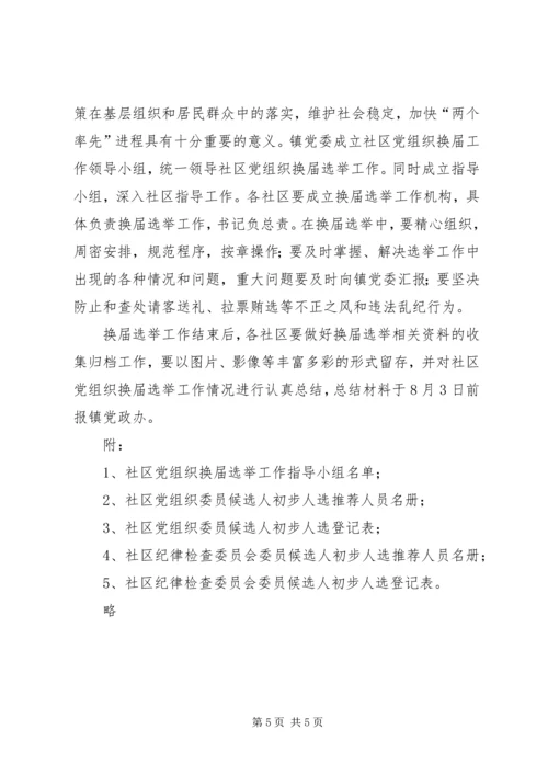 社区党组织委员会换届选举工作实施意见.docx