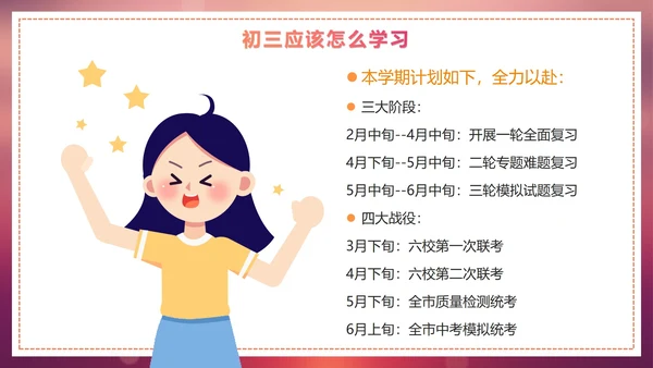渐变实景剪影青春新学期初三开学第一课PPT模板