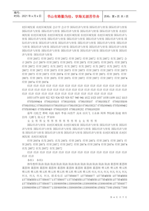 XXXX届毕业论文指导教师分配表(经济学).docx