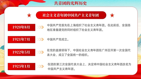 国潮红色党政青年你为什么入团团课PPT模板党建