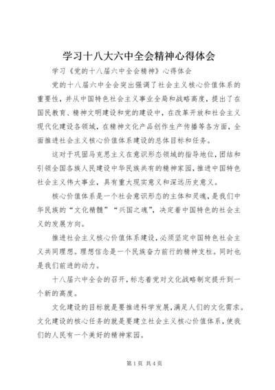 学习十八大六中全会精神心得体会精编.docx