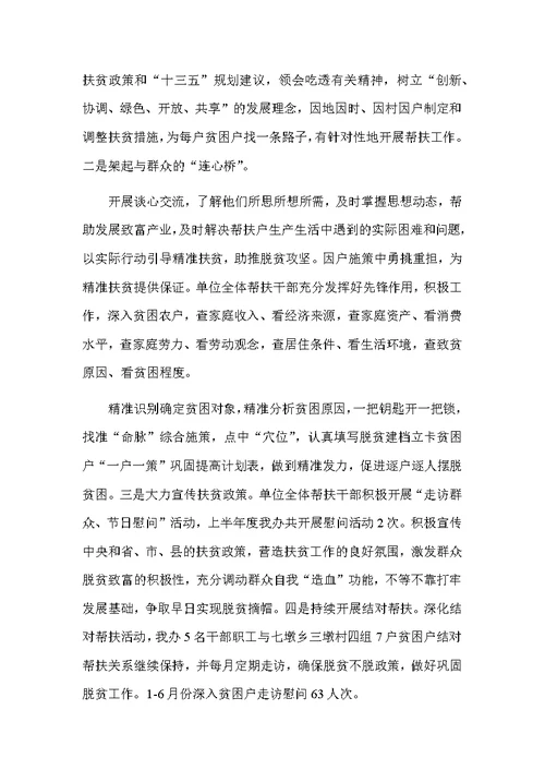 2018某县农发办上半年度脱贫攻坚工作总结一篇